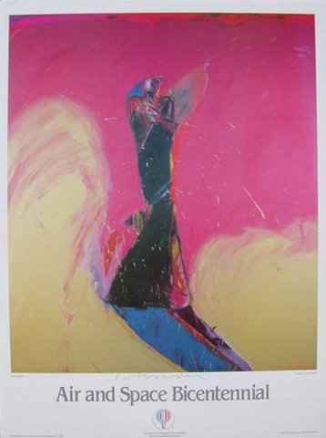 Horwitch Galleries  34 x 2 Poster Fritz Scholder print 1980 Indian with Horn 